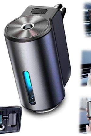Smart Rechargeable Car Essential Oil Diffuser, USB Intelligent Aroma Air Fresheners Mini Humidifier with Nano Atomization Technology, 3 Color Lights Car Aromatherapy Diffuser