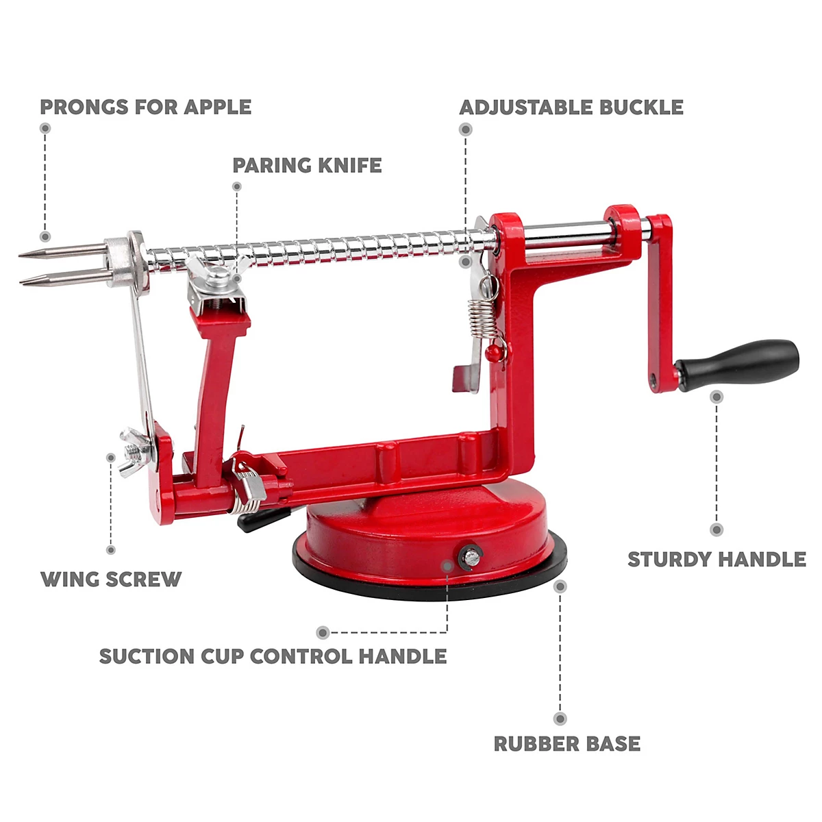 3 IN 1 APPLE PEELER SLICER CORER DICER CUTTER KITCHEN POTATO FRUIT & VEG MACHINE - Image 4